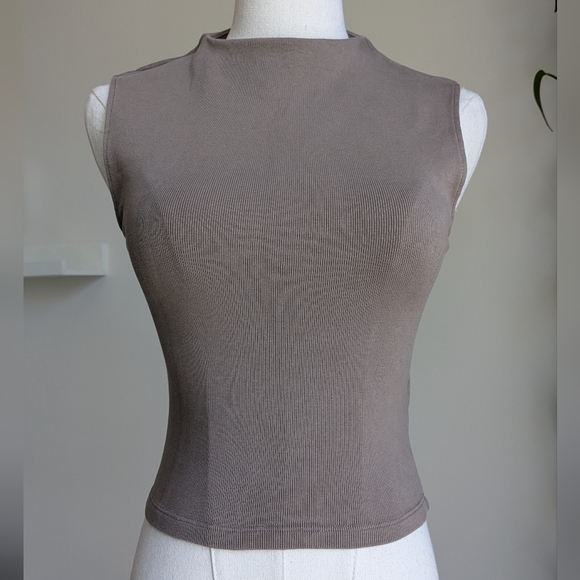 Zara High Neck Cotton Tank - Picture 1 of 7